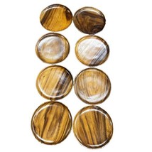 Acacia Wood Dinner Plates 10&quot; Inch Round Lightweight Set of 8 Servers Dishes - £48.57 GBP
