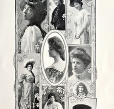 Stage Favorite Actresses Victorian Era Theater 1906 Photo Plate Printing... - $34.29 CAD