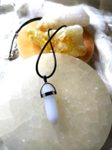Necklace with Milk or Snowy Quartz Point Pendant Natural stone Pendulum ... - $8.50