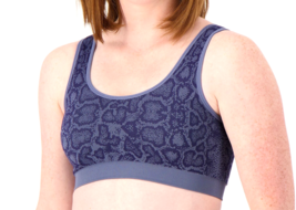 Anybody Intimates Scoop Neck Lounge Bra- Navy Python, Medium - £15.63 GBP