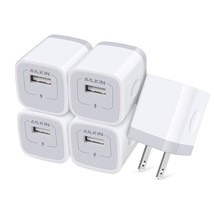 Usb Charger Wall Plug, [5Pack-1Port] Fast Charging Outlet Ac Power Adapter Block - £18.22 GBP