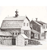 1974 Farm House Auburn Maine Art Print Dan Cake Vtg Pen Ink Drawing DWQQ10 - $739.33 MXN