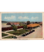 TIMMINS ONTARIO - T &amp; N O RAILWAY STATION - 30&#39;s ERA POSTCARD OLD CARS P... - €18,40 EUR