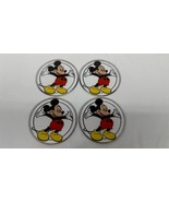 Vintage Disney Mickey Mouse Clear Coasters Set of 4 Round Plastic Acryli... - $236.30 MXN