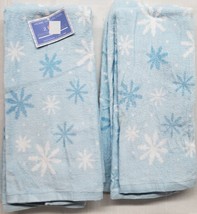2pc Same Kitchen Cotton Terry Towels SET(15x28&quot;)CHRISTMAS,SNOWFLAKES On Blue,Tbo - £10.27 GBP