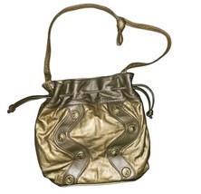 Vintage Samir Purse Handbag Leather Metallic Coin Bucket Bag  1990s  Mad... - £36.15 GBP