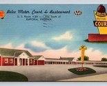 Belco Motor Court Motel &amp; Restaurant Emporia Virginia VA Linen Postcard J15 - $3.91