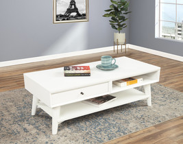 Melbourne One Drawer with Two Way Slides  Coffee Table, White - $662.00
