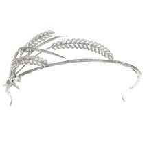 Classic Cubic Zirconia Wheat Tiara for Girl,Crystal Princess Tiaras Crown for Br - £64.55 GBP