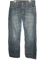 Levis 569 Jeans Men&#39;s 33x34 Dark Blue Denim Loose Fit Straight Bootcut Jean - £17.72 GBP