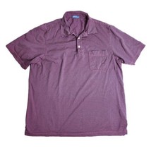 J McLaughlin Polo Shirt Size Large Pink Blue Striped Short Sleeve Golf - £19.53 GBP