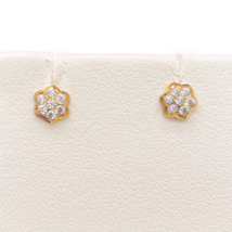 22ct Yellow Gold Floral Cluster Cubic Zirconia Children&#39;s Earrings - $197.92