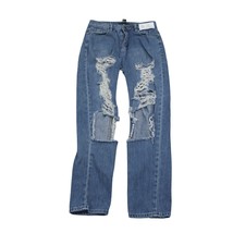 Forever 21 Pants Womens 25 Blue Mid Rise 5 Pocket Distressed Casual Jeans - £20.41 GBP