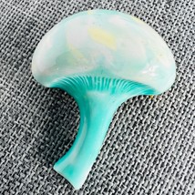 Vintage Green Enamel Gold Tone Mushroom Brooch Pin - $39.99