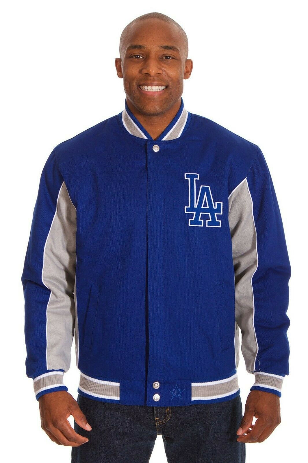 Primary image for MLB Los Angeles Dodgers Cotton Jacket  Reversible Royal & Gray Color JH Design