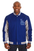 MLB Los Angeles Dodgers Cotton Jacket  Reversible Royal & Gray Color JH Design - $149.99