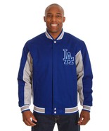 MLB Los Angeles Dodgers Cotton Jacket  Reversible Royal &amp; Gray Color JH ... - £118.86 GBP