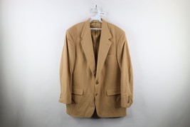 Vtg 90s Streetwear Mens 46L Distressed Camel Hair 2 Button Suit Coat Jacket USA - £42.74 GBP