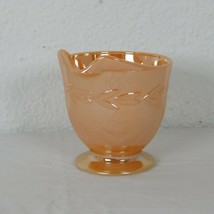 Anchor Hocking Fire King Peach Lustre Laurel Footed Creamer ONLY 3 in tall FLAW - £9.12 GBP