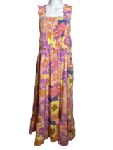 New Entro MIdi Dress Women&#39;s 2X Lavender Sleeveless Smocked Floral Bohemian Boho - £22.87 GBP