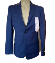 Calvin Klein Mens Stretch Slim Fit Wool Blazer Blue Jacket Sport Coat 38... - £62.27 GBP