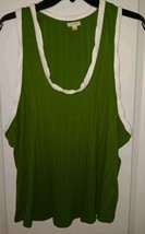 Anthropologie Pilcro Green Racerback Ribbed Tank Top, 2X - £21.85 GBP