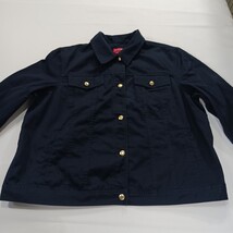 Chaps Denim Jacket Women's Blue Button Flap Pockets 3/4 Sleeve Classic Size 2X image 14