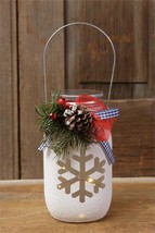Snowflake Jar with Led lights - battery operated - £16.66 GBP