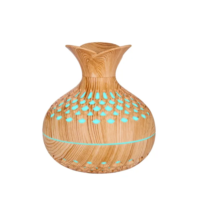Wood Grain Mini Vase Air Humidifier USB Electric Ultrasonic Water Aroma - £16.21 GBP
