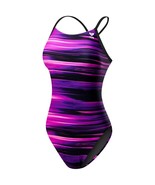 TYR Girls Lumen Cutoutfit One Piece Swimsuit Open Back Pink Purple Black... - £19.03 GBP
