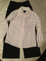 Mothers Day Cherokee dress shirt med white Size 10 blue suit pants 2 pc set - $22.99