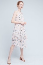 New Anthropologie Firenze Tiered Pink Dress by Moon River $158 Size Small Floral - £44.02 GBP