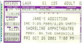 Vintage Jane&#39;s Addiction Ticket Stub Octobre 26 2001 Mountain View Calif... - £33.24 GBP