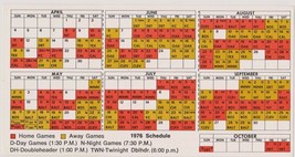 1976 Milwaukee Brewers Schedule Unfolded Good Shape P1329 Hank Aaron&#39;s L... - $2.22