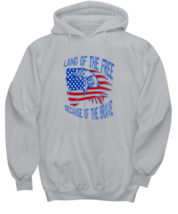 Independence Day Hoodie Land Of The Free, 4th July,Independence Day Ash-H  - £25.61 GBP