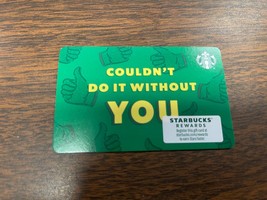 Rare Starbucks coffee Card Could&#39;t Do It Without You Co-Branded Corporat... - £3.12 GBP