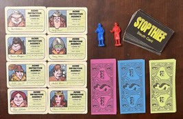1979 Stop Thief Game Replacement Parts 32 Sleuth Cards 8 Licenses 1 Move... - £11.73 GBP