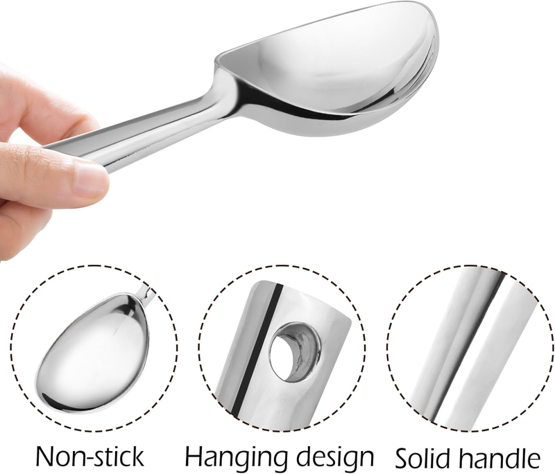 Leden Heavy Duty Metal Ice Cream Scoop - Non-Stick Aluminum Scooper for Hard Ice Item image 2