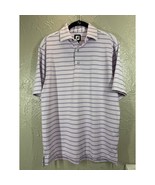 FootJoy Golf Polo Shirt Mens Purple Striped Short Sleeves Pullover Size ... - $465.54 MXN