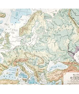 1916 Map Europe Physical Asia Minor Lowlands The Alps Baltic Scandinavia... - $549.13 MXN