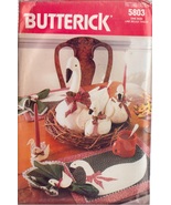BUTTERICK PATTERN 5803 GOOSE IN 3 SIZES, PLACEMAT, NAPKIN RINGS UNCUT - $3.00