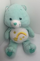Care Bears Wish Bear Jumbo Teal Green Fluffy Plush Stuffed Animal 2004 2... - £14.55 GBP