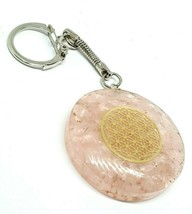 Rose Quartz Keyring Seed of Life EMF Protective Copper Keyring Orgone Orgonite - £4.91 GBP