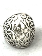 Vintage Sterling Silver Dome Filigree Ring Size 5  5.6g - £52.78 GBP