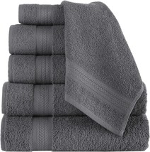 6 Piece Towel Set 2 Bath Towels, 2 Hand Towels, 2 Washcloths Gray NEW - $32.36