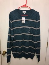 NWT Sonoma Supersoft Sweater Striped Mens Large Sweater Soft Touch NEW - £11.09 GBP