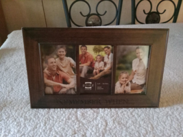 Remember When  all wooden 3 picture frame 15 x 9 in- Hold 3  4 x 6 photos - £11.07 GBP