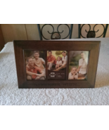 Remember When  all wooden 3 picture frame 15 x 9 in- Hold 3  4 x 6 photos - £10.97 GBP
