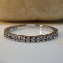 2mm Round Cut Moissanite Half Eternity Matching Band - 925 Sterling Silver Handm - £85.77 GBP