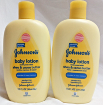 2X Johnson&#39;s Baby Lotion Shea and Cocoa Butter 15 Oz Each  - £35.26 GBP